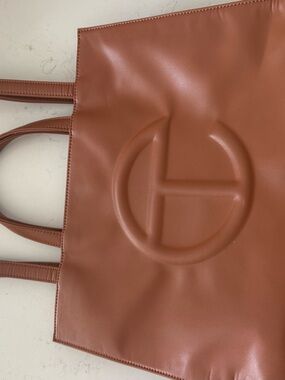 Telfar Cognac Brown Embossed Circle Tote